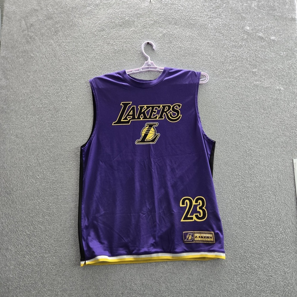 Los Angeles Lakers Men Jersey‎ LARGE UNK Purple LeBron James 23 Reversible Logo